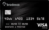 Cartão de Banco Bradesco cor preta com bandeira Visa Infinite