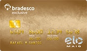 Cartão de Banco Bradesco Exclusive cor bronze com bandeira Elo Mais