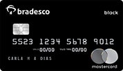 Cartão de Banco Bradesco cor preta com bandeira MasterCard Black