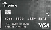 Cartão de Banco Bradesco Prime cor cinza escuro com bandeira Visa Platinum