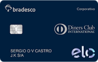 Cartão de Banco Bradesco Exclusive cor bronze com bandeira Elo Corporate Elo Diners Club